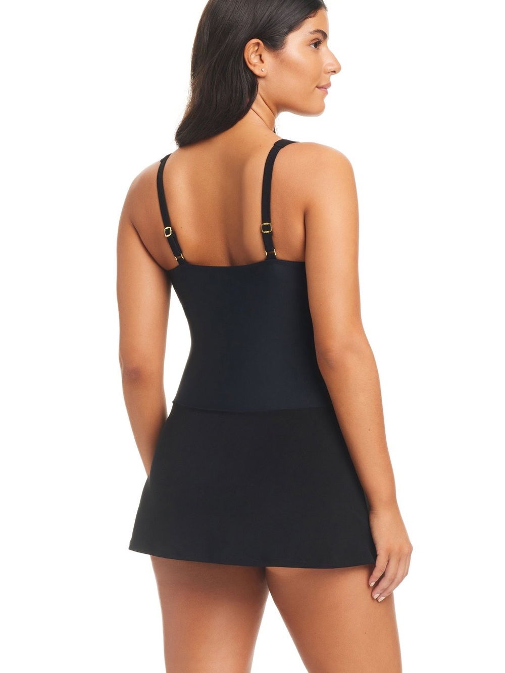 NWT Beyond Control Grommets One Piece Swim Dress Black Size 6 $139 - Picture 2 of 10